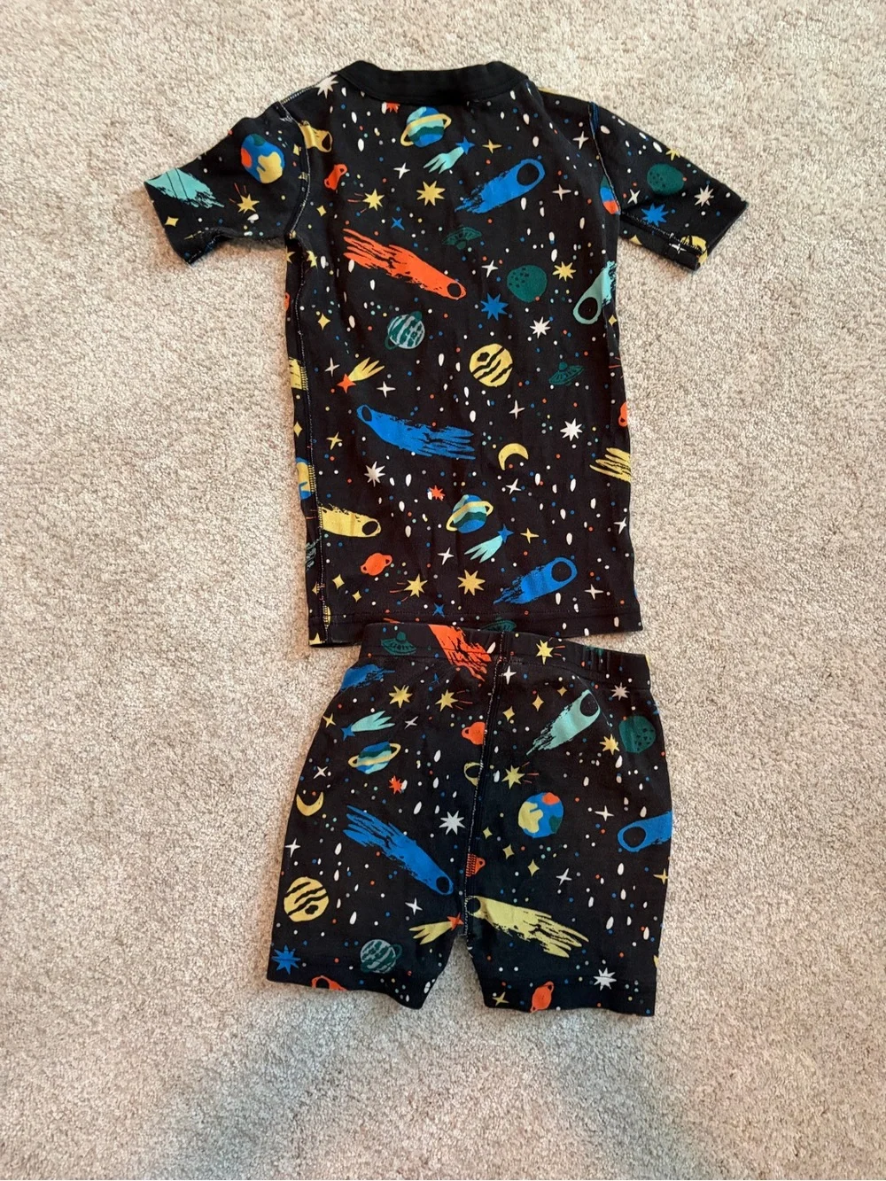 Hanna Andersson Black Space-Print Pajama Set